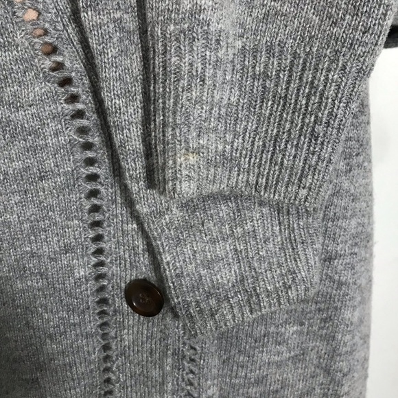 Fossil Vintage Gray Wool Cashmere Blend Sweater Long Knit Cardigan Size Small - Picture 6 of 11